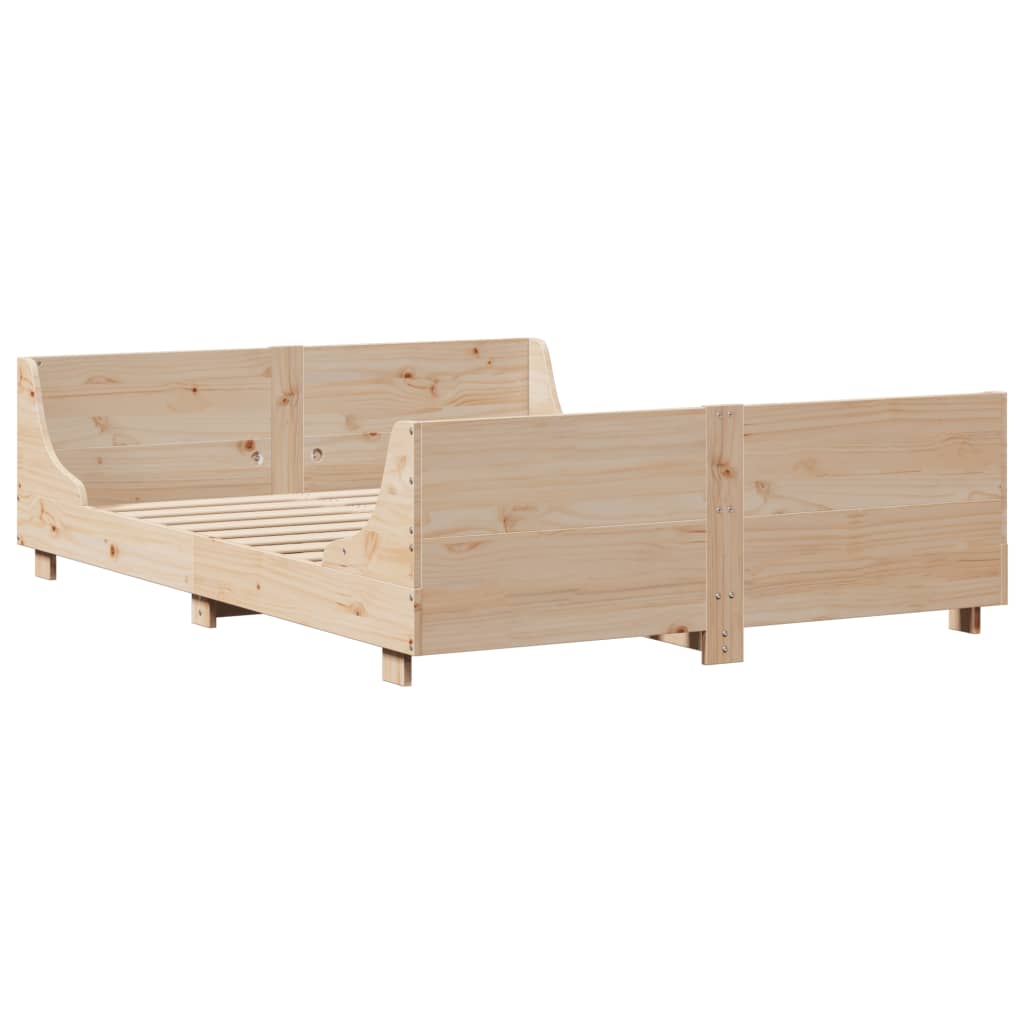 vidaXL Bed Frame without Mattress 120x190 cm Small Double Solid Wood Pine