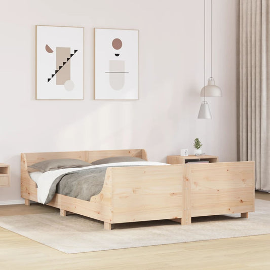 vidaXL Bed Frame without Mattress 120x190 cm Small Double Solid Wood Pine