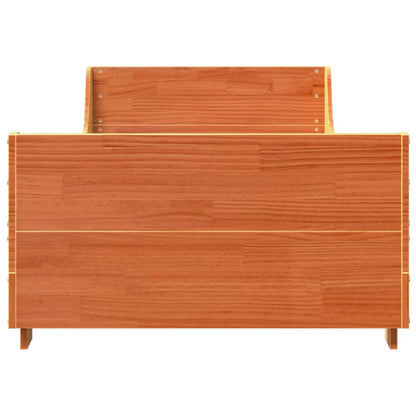 vidaXL Bed Frame without Mattress Wax Brown 90x190 cm Single Solid Wood Pine