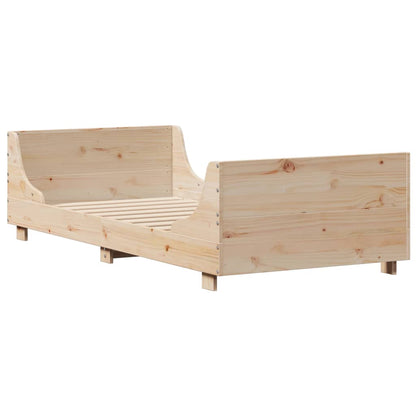 vidaXL Bed Frame without Mattress 75x190 cm Small Single Solid Wood Pine