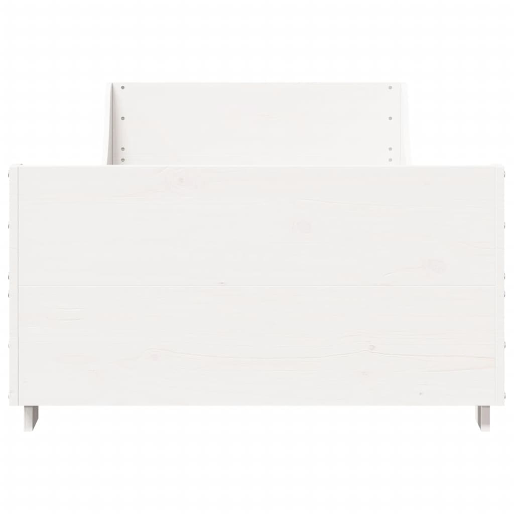 vidaXL Bed Frame without Mattress White 75x190 cm Small Single Solid Wood Pine