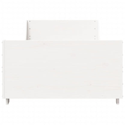 vidaXL Bed Frame without Mattress White 75x190 cm Small Single Solid Wood Pine