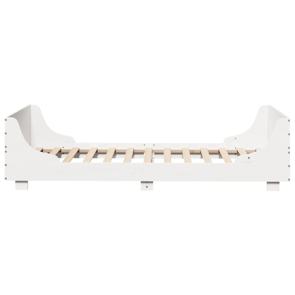 vidaXL Bed Frame without Mattress White 75x190 cm Small Single Solid Wood Pine