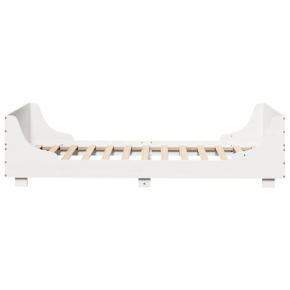 vidaXL Bed Frame without Mattress White 75x190 cm Small Single Solid Wood Pine