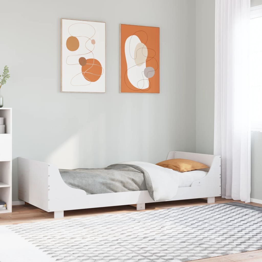 vidaXL Bed Frame without Mattress White 75x190 cm Small Single Solid Wood Pine