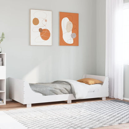 vidaXL Bed Frame without Mattress White 75x190 cm Small Single Solid Wood Pine