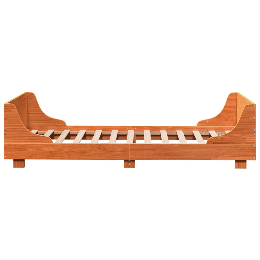 vidaXL Bed Frame without Mattress Wax Brown 75x190 cm Small Single Solid Wood Pine