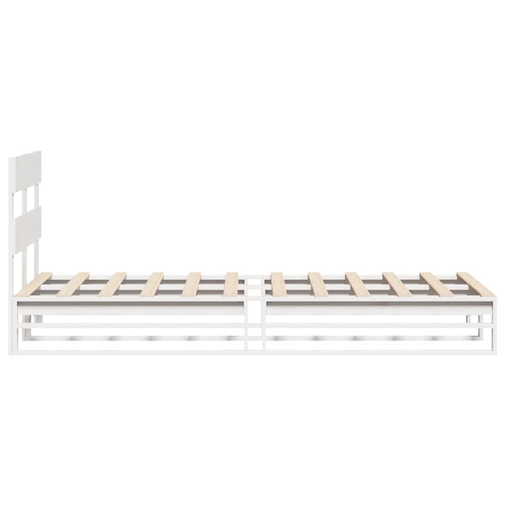 vidaXL Bed Frame without Mattress White 90x200 cm Solid Wood Pine