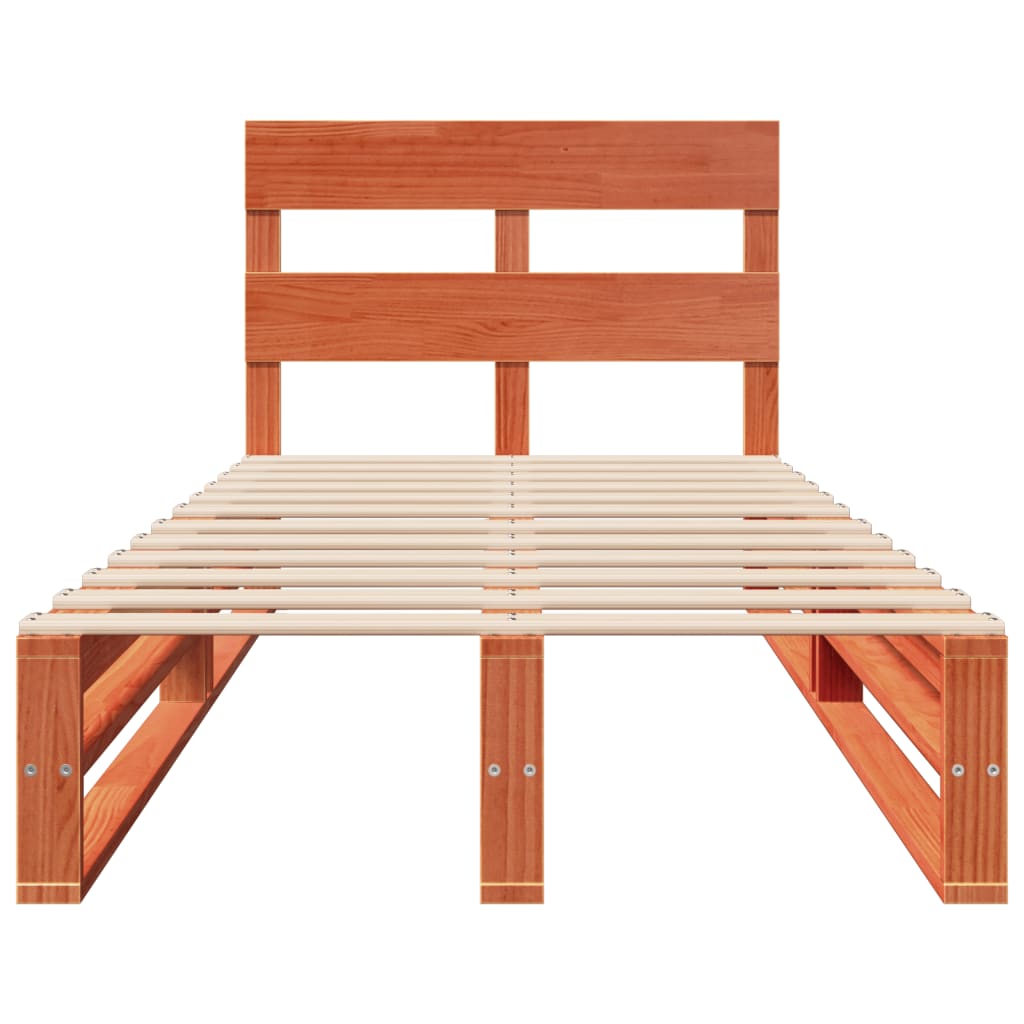 vidaXL Bed Frame without Mattress Wax Brown 90x200 cm Solid Wood Pine