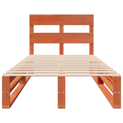 vidaXL Bed Frame without Mattress Wax Brown 90x200 cm Solid Wood Pine