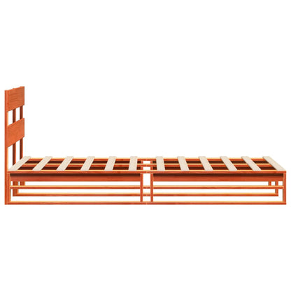 vidaXL Bed Frame without Mattress Wax Brown 90x200 cm Solid Wood Pine