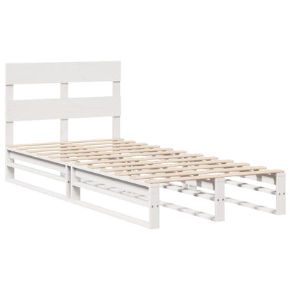 vidaXL Bed Frame without Mattress White 100x200 cm Solid Wood Pine