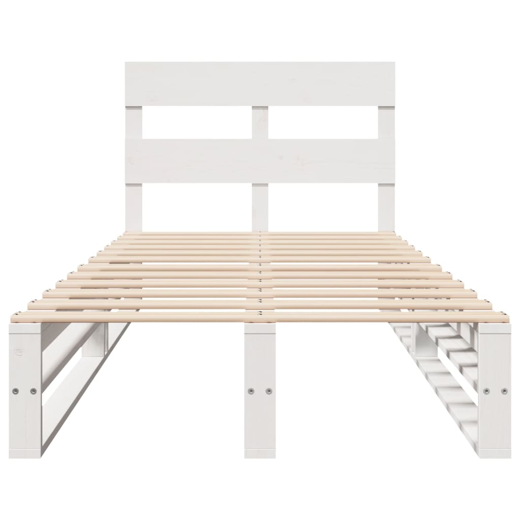 vidaXL Bed Frame without Mattress White 100x200 cm Solid Wood Pine