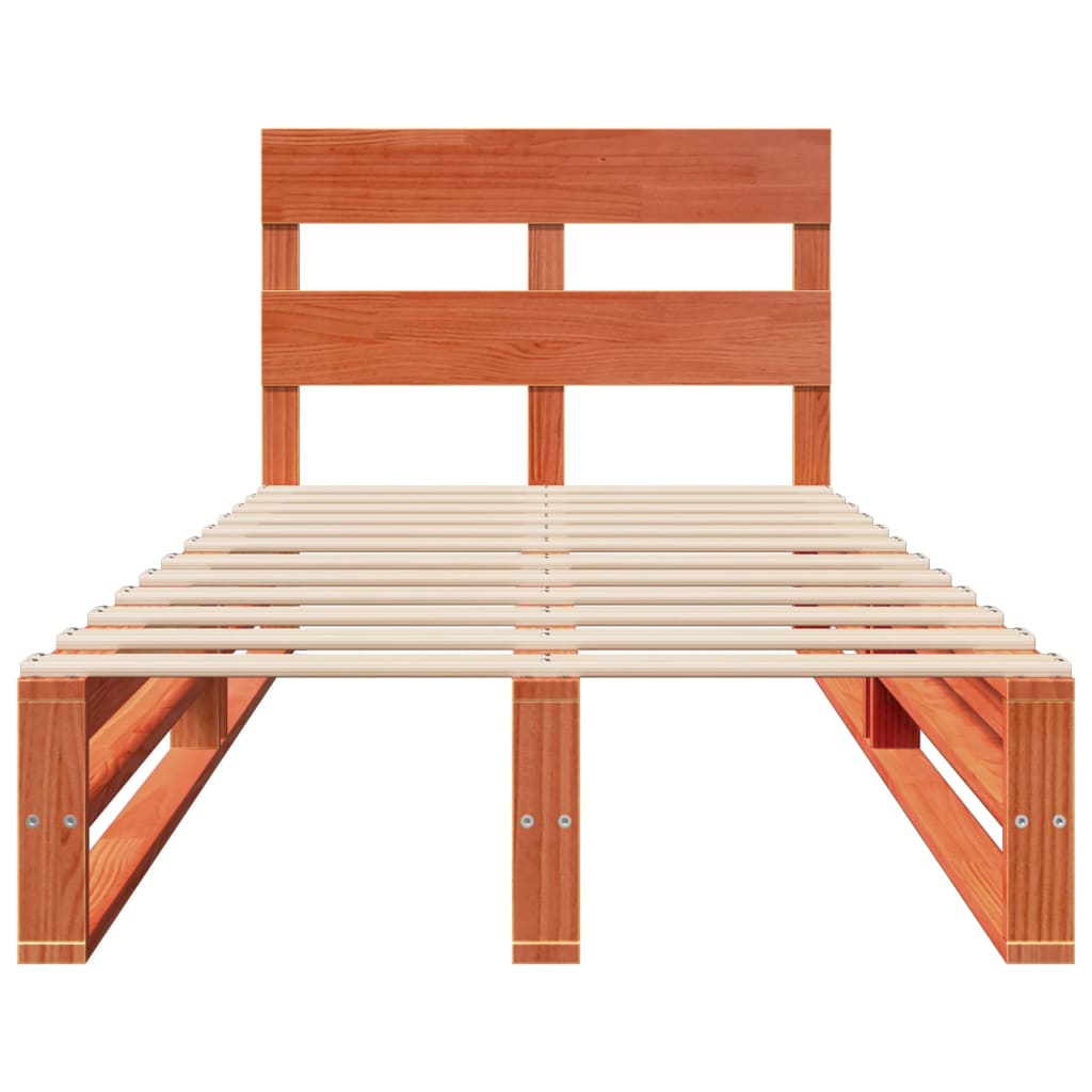 vidaXL Bed Frame without Mattress Wax Brown 100x200 cm Solid Wood Pine