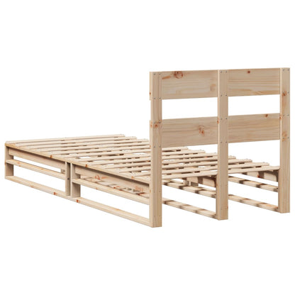vidaXL Bed Frame without Mattress 75x190 cm Small Single Solid Wood Pine