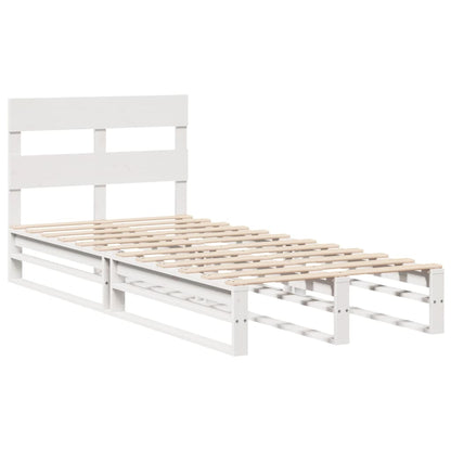 vidaXL Bed Frame without Mattress White 75x190 cm Small Single Solid Wood Pine
