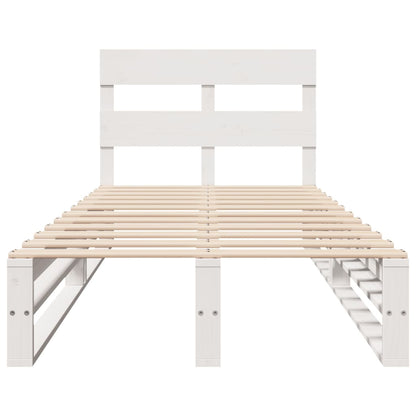 vidaXL Bed Frame without Mattress White 75x190 cm Small Single Solid Wood Pine