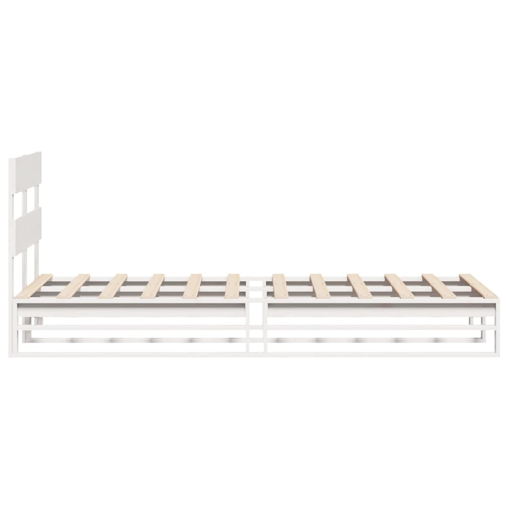 vidaXL Bed Frame without Mattress White 75x190 cm Small Single Solid Wood Pine