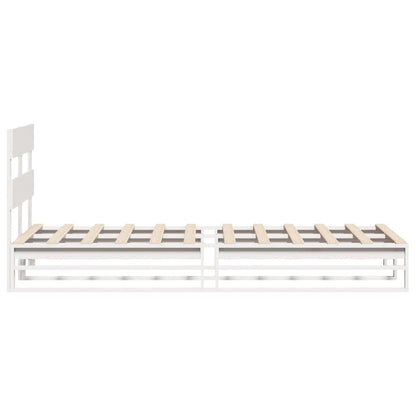 vidaXL Bed Frame without Mattress White 75x190 cm Small Single Solid Wood Pine