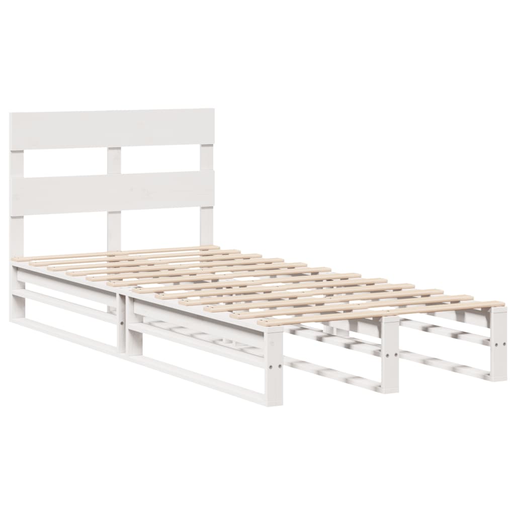 vidaXL Bed Frame without Mattress White 90x190 cm Single Solid Wood Pine