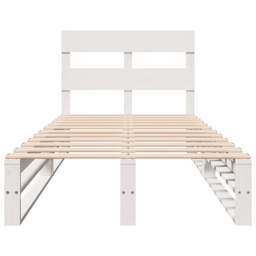 vidaXL Bed Frame without Mattress White 90x190 cm Single Solid Wood Pine