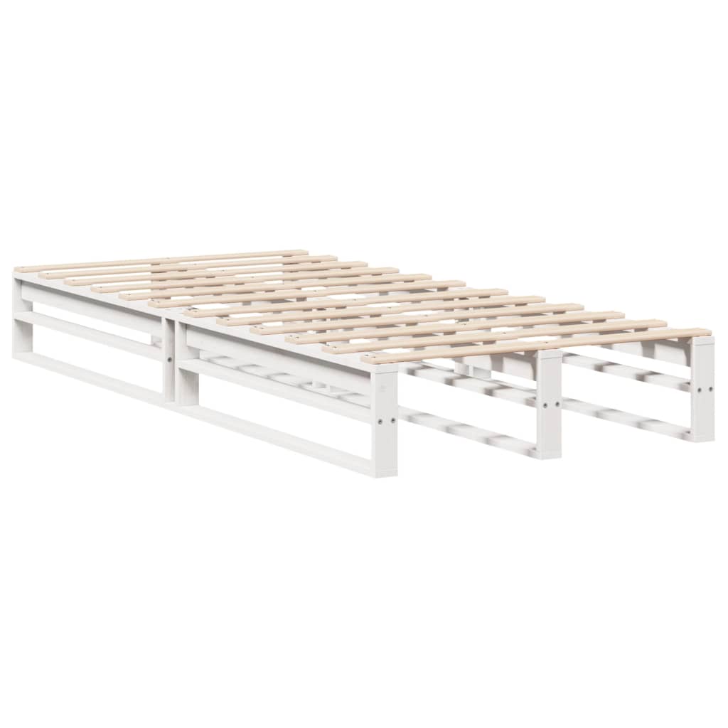vidaXL Bed Frame without Mattress White 90x190 cm Single Solid Wood Pine