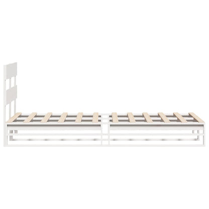 vidaXL Bed Frame without Mattress White 90x190 cm Single Solid Wood Pine