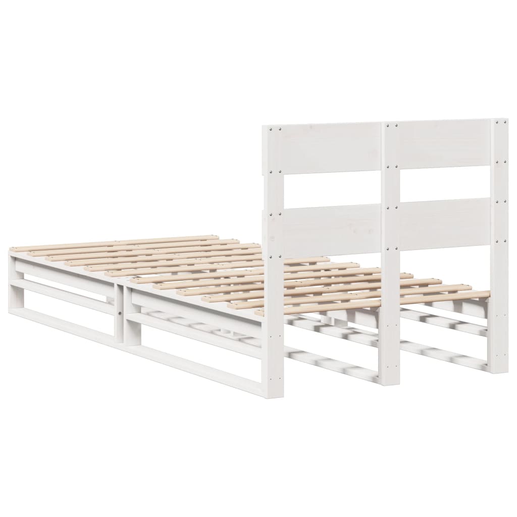 vidaXL Bed Frame without Mattress White 90x190 cm Single Solid Wood Pine