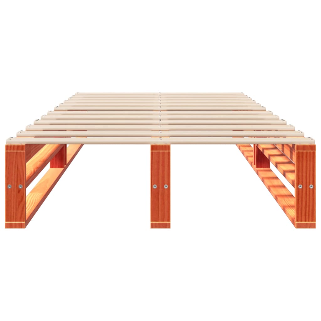 vidaXL Bed Frame without Mattress Wax Brown 90x200 cm Solid Wood Pine