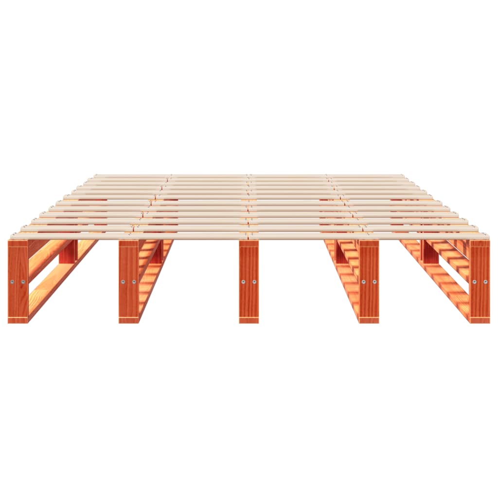 vidaXL Bed Frame without Mattress Wax Brown 120x200 cm Solid Wood Pine