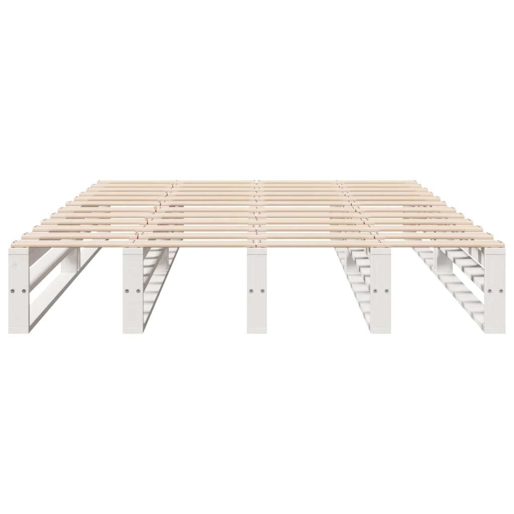 vidaXL Bed Frame without Mattress White 140x200 cm Solid Wood Pine