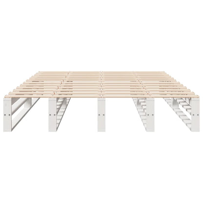 vidaXL Bed Frame without Mattress White 140x200 cm Solid Wood Pine