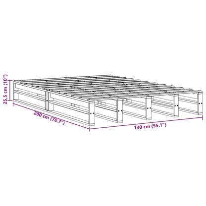 vidaXL Bed Frame without Mattress White 140x200 cm Solid Wood Pine