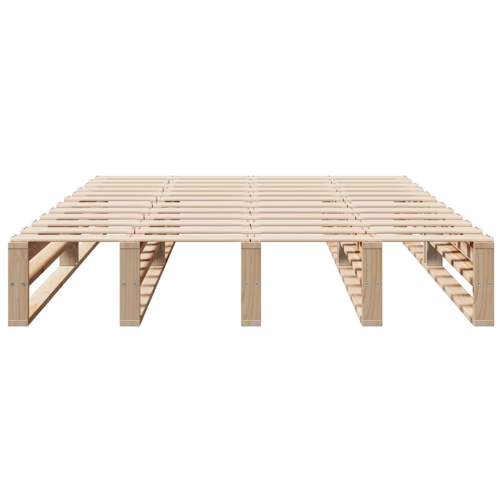vidaXL Bed Frame without Mattress 150x200 cm King Size Solid Wood Pine