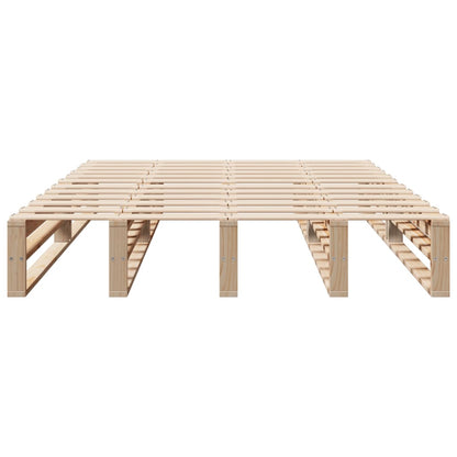 vidaXL Bed Frame without Mattress 150x200 cm King Size Solid Wood Pine