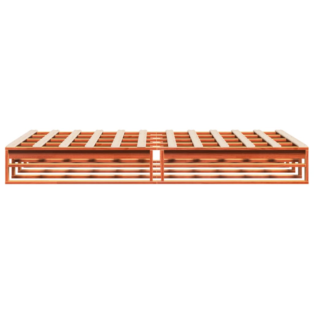 vidaXL Bed Frame without Mattress Wax Brown 150x200 cm King Size Solid Wood Pine