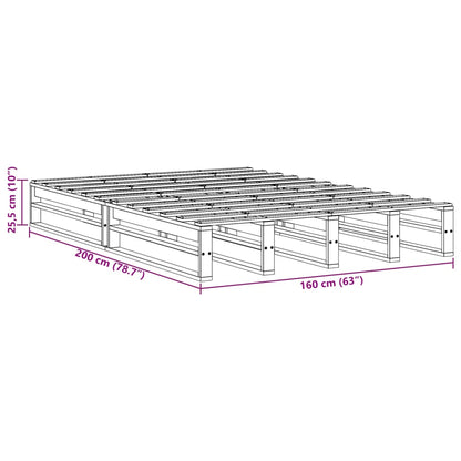 vidaXL Bed Frame without Mattress White 160x200 cm Solid Wood Pine