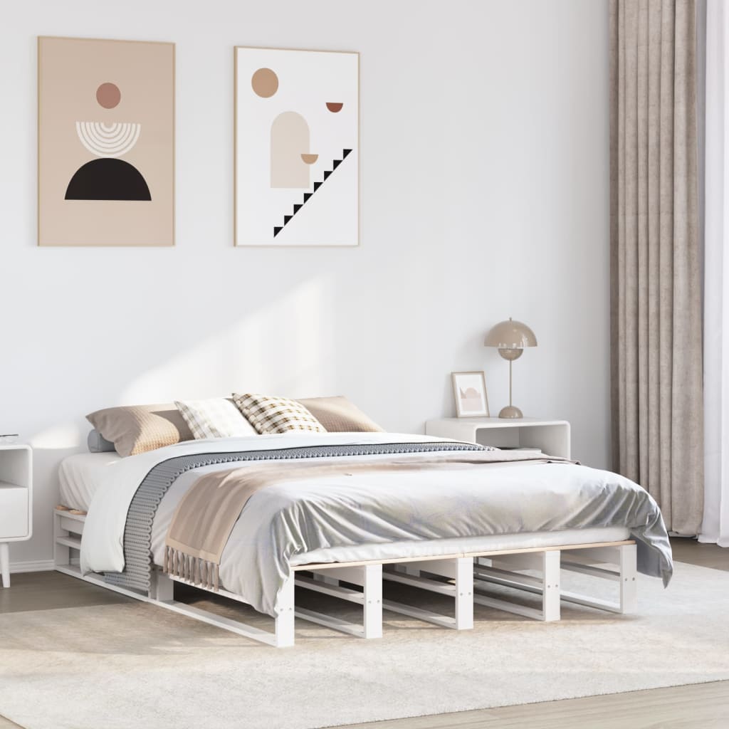 vidaXL Bed Frame without Mattress White 160x200 cm Solid Wood Pine