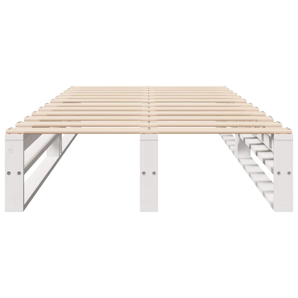 vidaXL Bed Frame without Mattress White 75x190 cm Small Single Solid Wood Pine