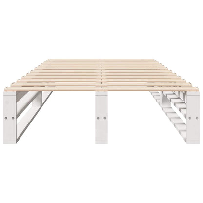 vidaXL Bed Frame without Mattress White 75x190 cm Small Single Solid Wood Pine