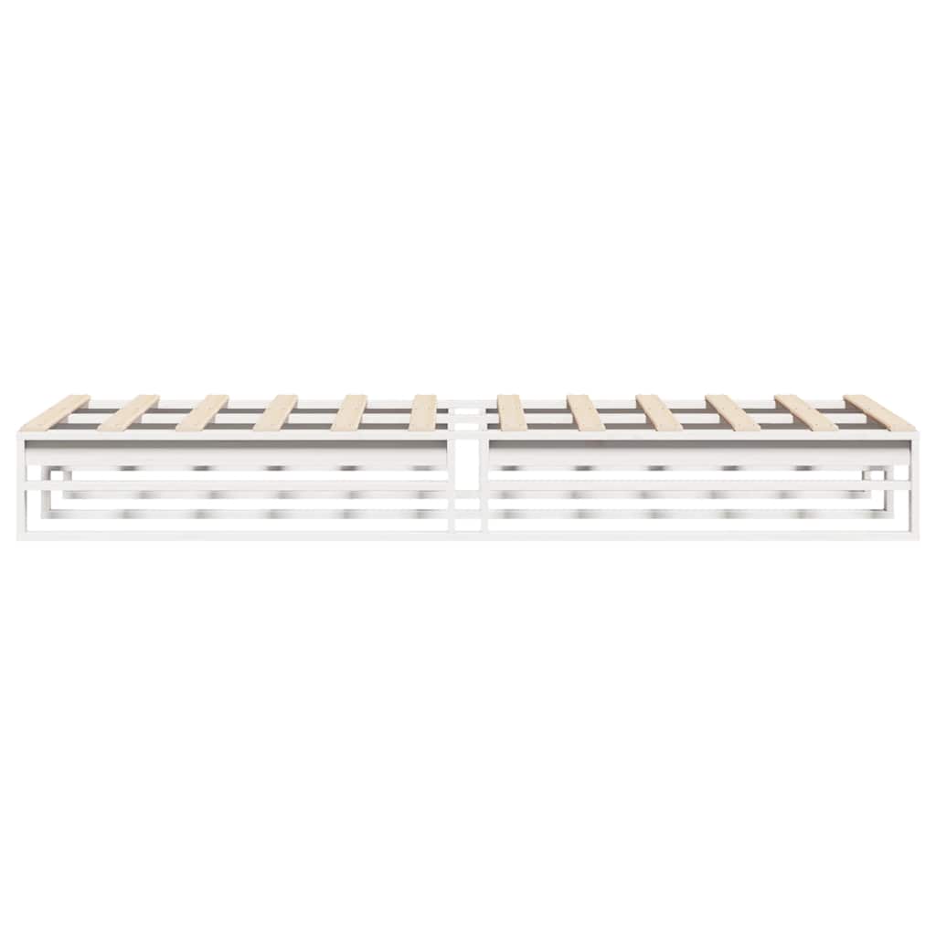 vidaXL Bed Frame without Mattress White 75x190 cm Small Single Solid Wood Pine