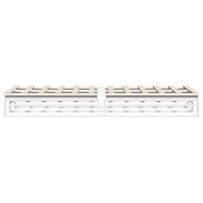 vidaXL Bed Frame without Mattress White 75x190 cm Small Single Solid Wood Pine