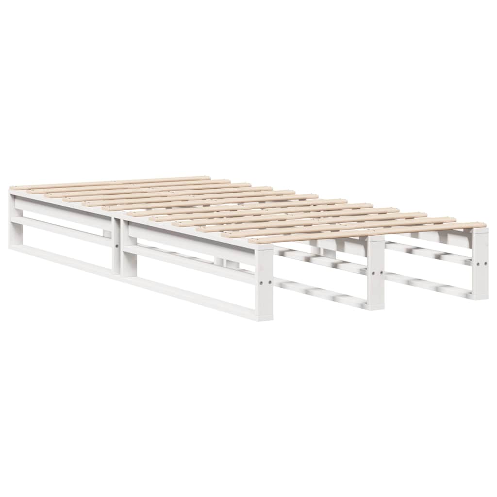 vidaXL Bed Frame without Mattress White 75x190 cm Small Single Solid Wood Pine