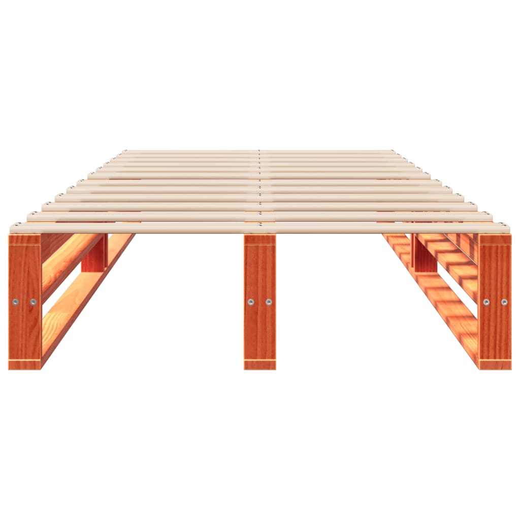vidaXL Bed Frame without Mattress Wax Brown 75x190 cm Small Single Solid Wood Pine