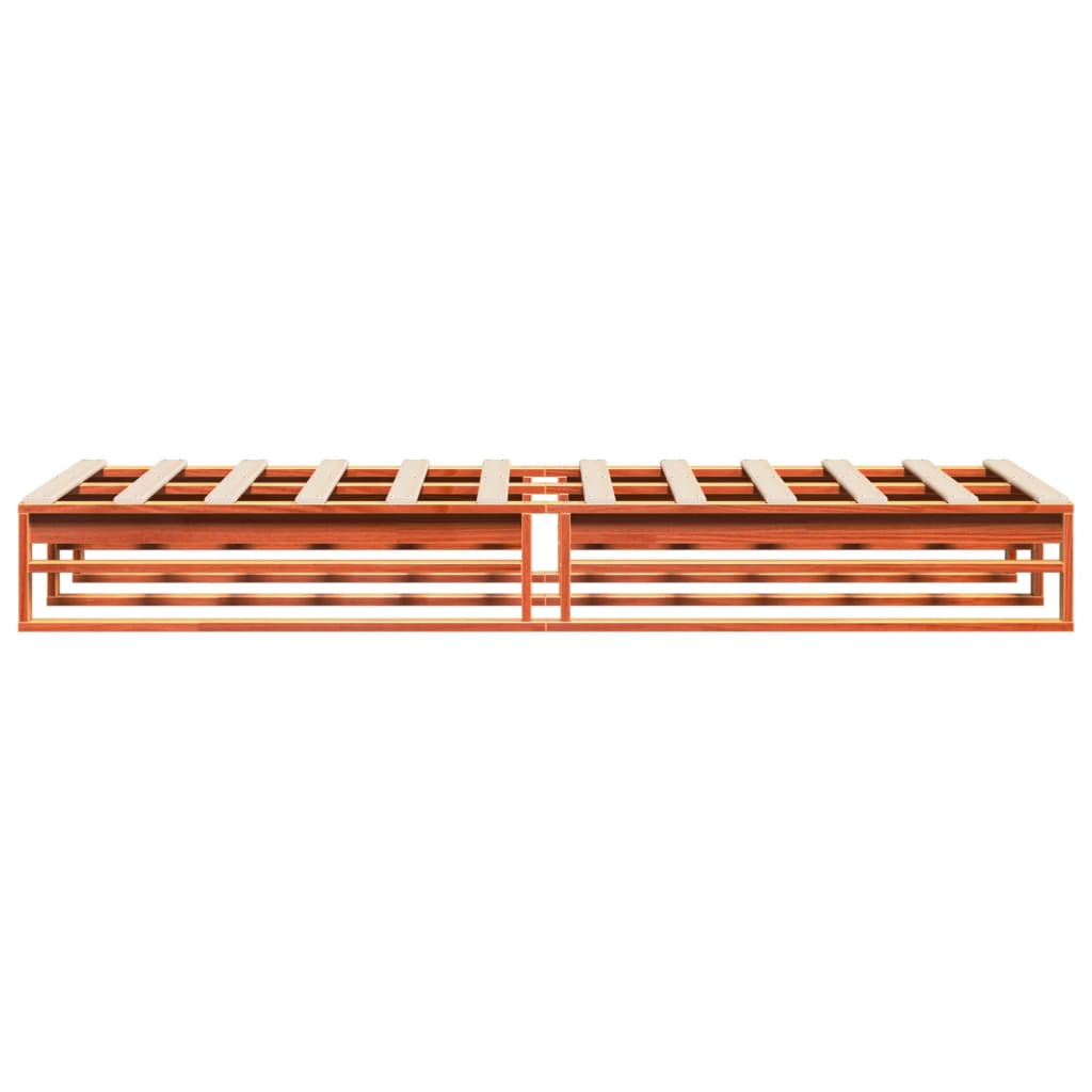 vidaXL Bed Frame without Mattress Wax Brown 75x190 cm Small Single Solid Wood Pine
