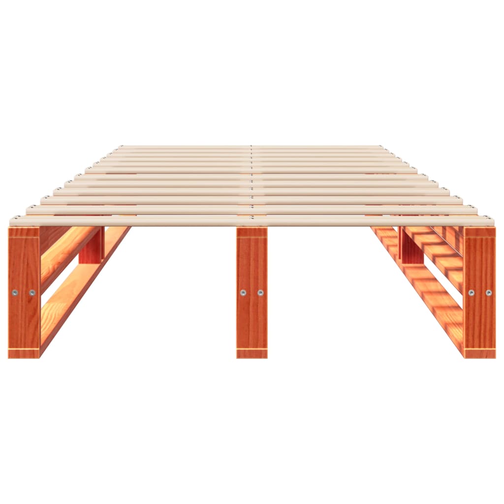 vidaXL Bed Frame without Mattress Wax Brown 90x190 cm Single Solid Wood Pine
