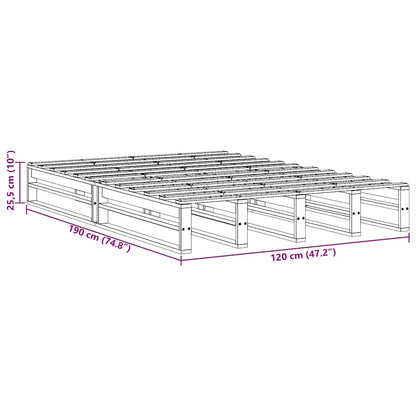vidaXL Bed Frame without Mattress 120x190 cm Small Double Solid Wood Pine