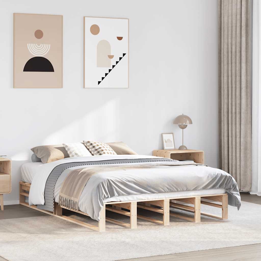vidaXL Bed Frame without Mattress 120x190 cm Small Double Solid Wood Pine