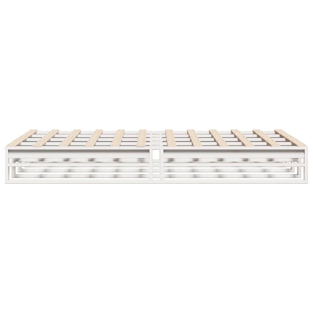 vidaXL Bed Frame without Mattress White 135x190 cm Double Solid Wood Pine