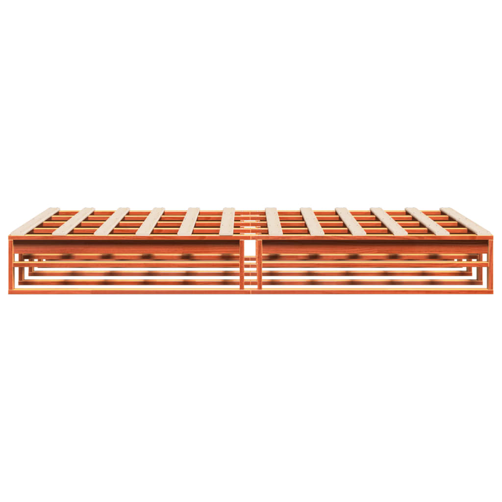 vidaXL Bed Frame without Mattress Wax Brown 135x190 cm Double Solid Wood Pine